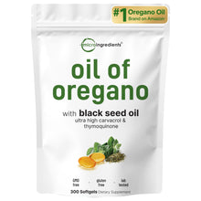 Load image into Gallery viewer, Micro Ingredients Oil of Oregano Softgels, 150 Count | 2 in 1 Formulated with Black Seed Oil | 4X Strength Carvacrol &amp; Thymoquinone | Plant Based, Non-GMO
