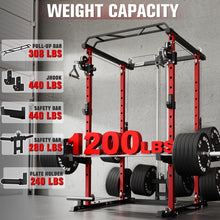 Load image into Gallery viewer, RitFit Multi-Function Garage &amp; Home Gym Package Includes 1200LBS Power Cage PPC03/P3 with Cable Crossover System, Weight Bench, Olympic Barbell Weight Set, Full Body Workout
